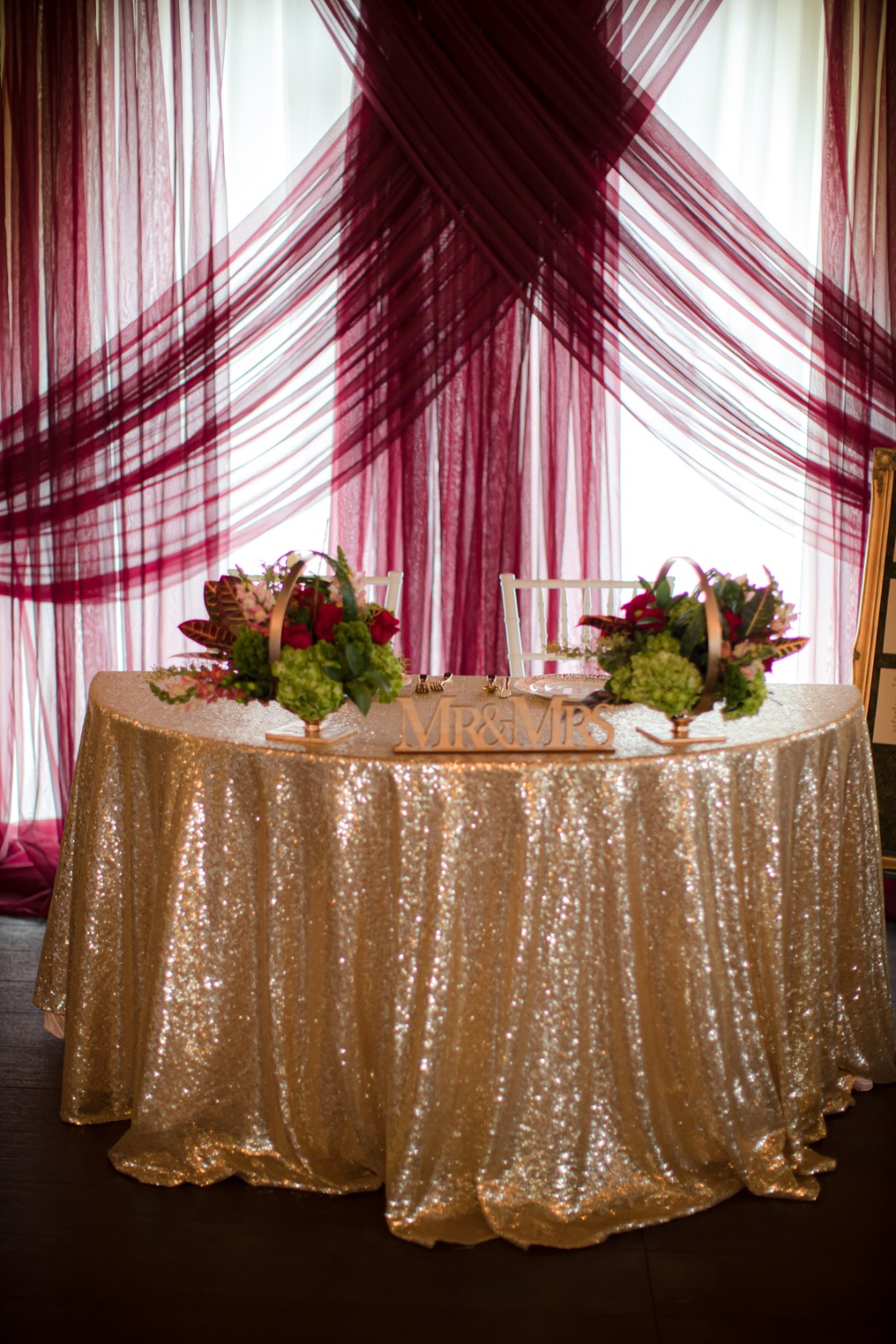 gold tablecloth