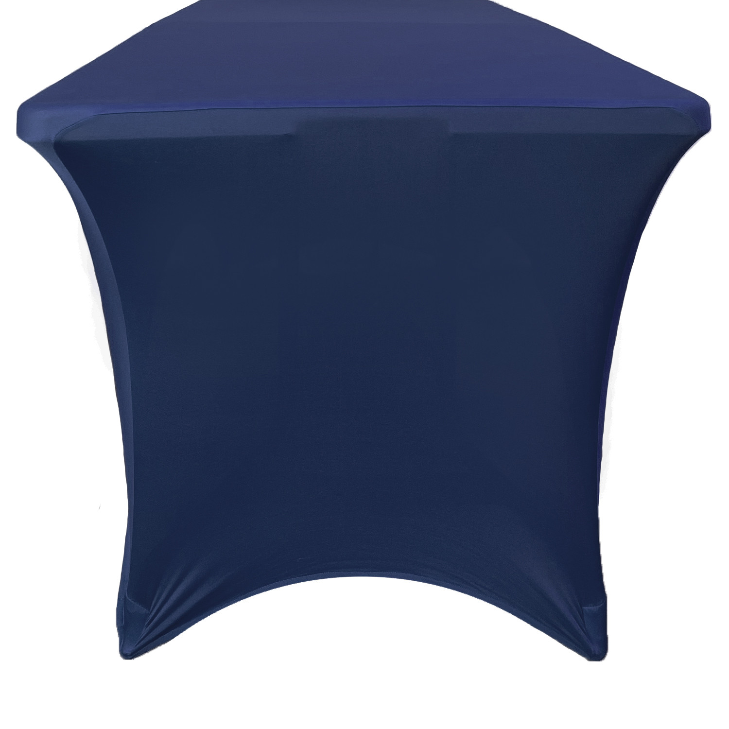 Stretch Spandex 8 ft Rectangular Table Covers Navy Blue side
