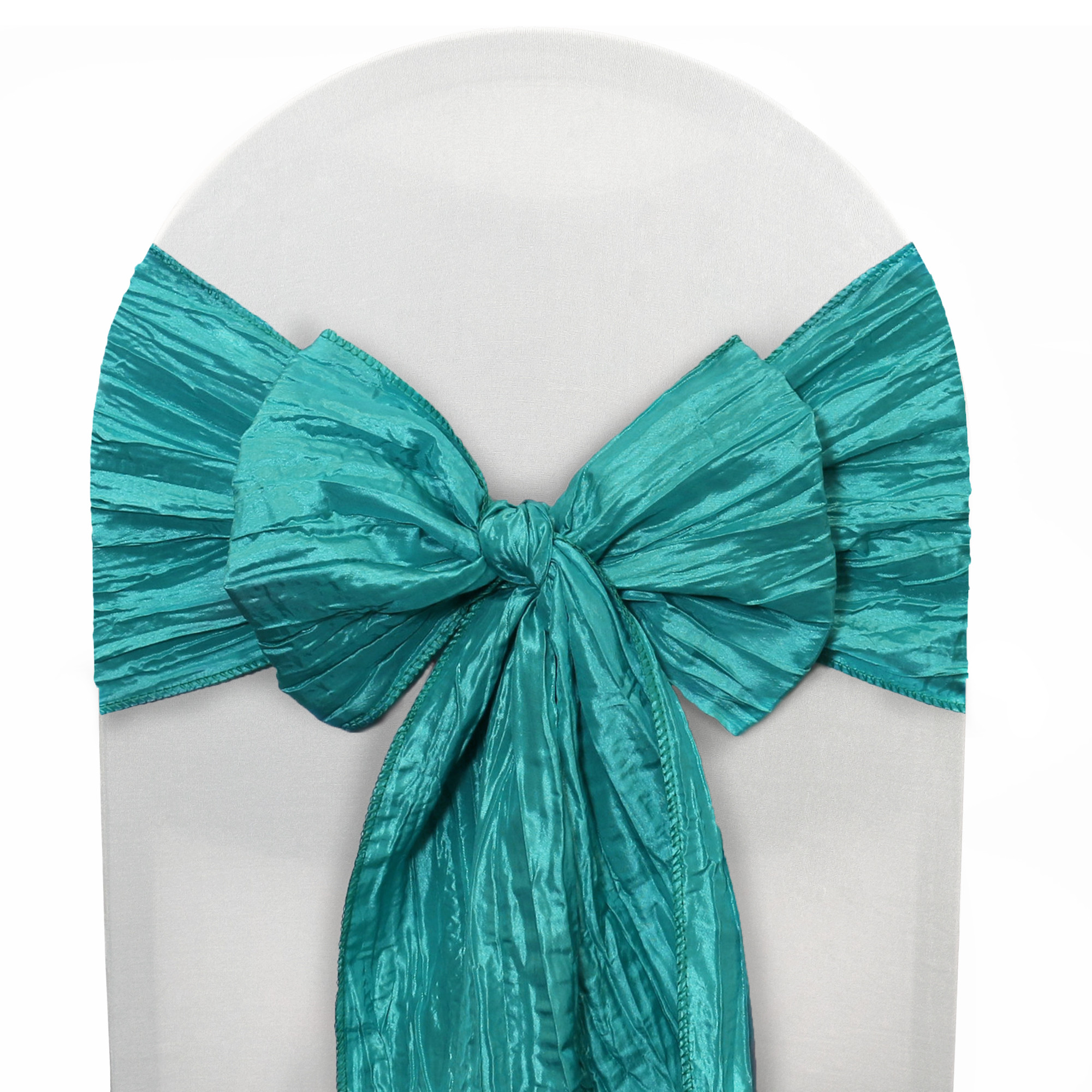 Crinkle Taffeta Chair Sashes Teal