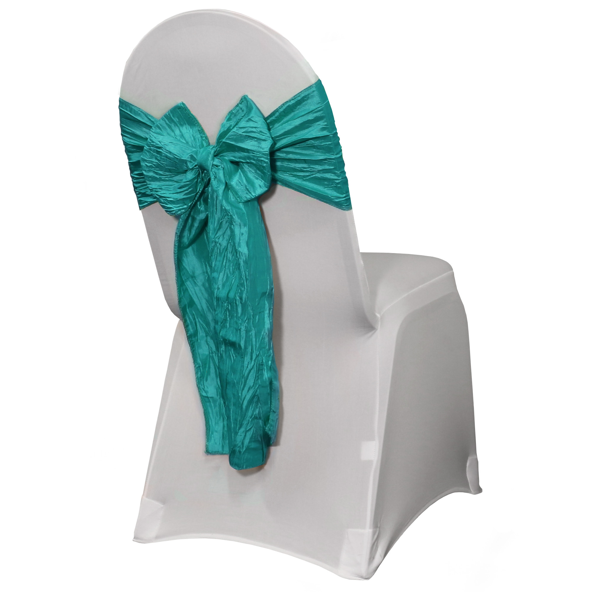 Crinkle Taffeta Chair Sashes Teal