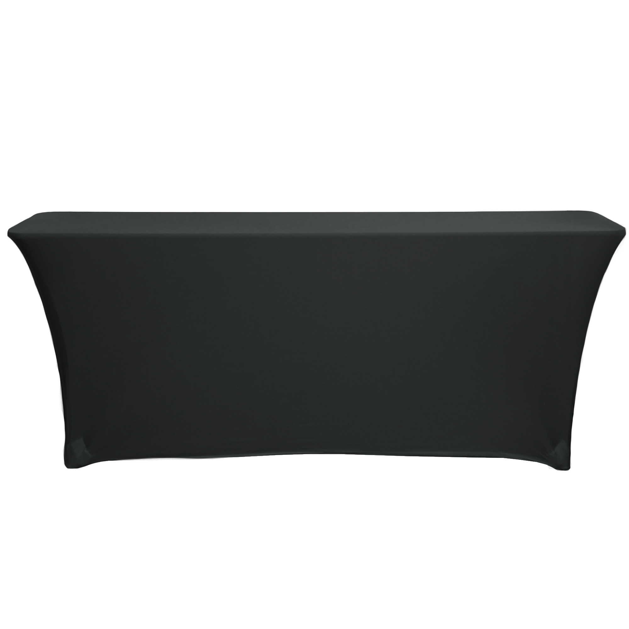 Open Back Rectangular Table Cover Black