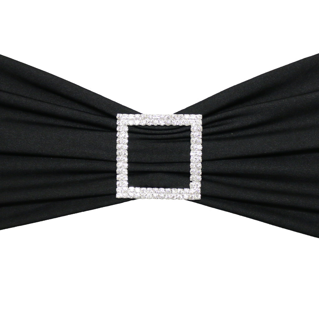 Square Rhinestone Chair Sash Buckle Silver