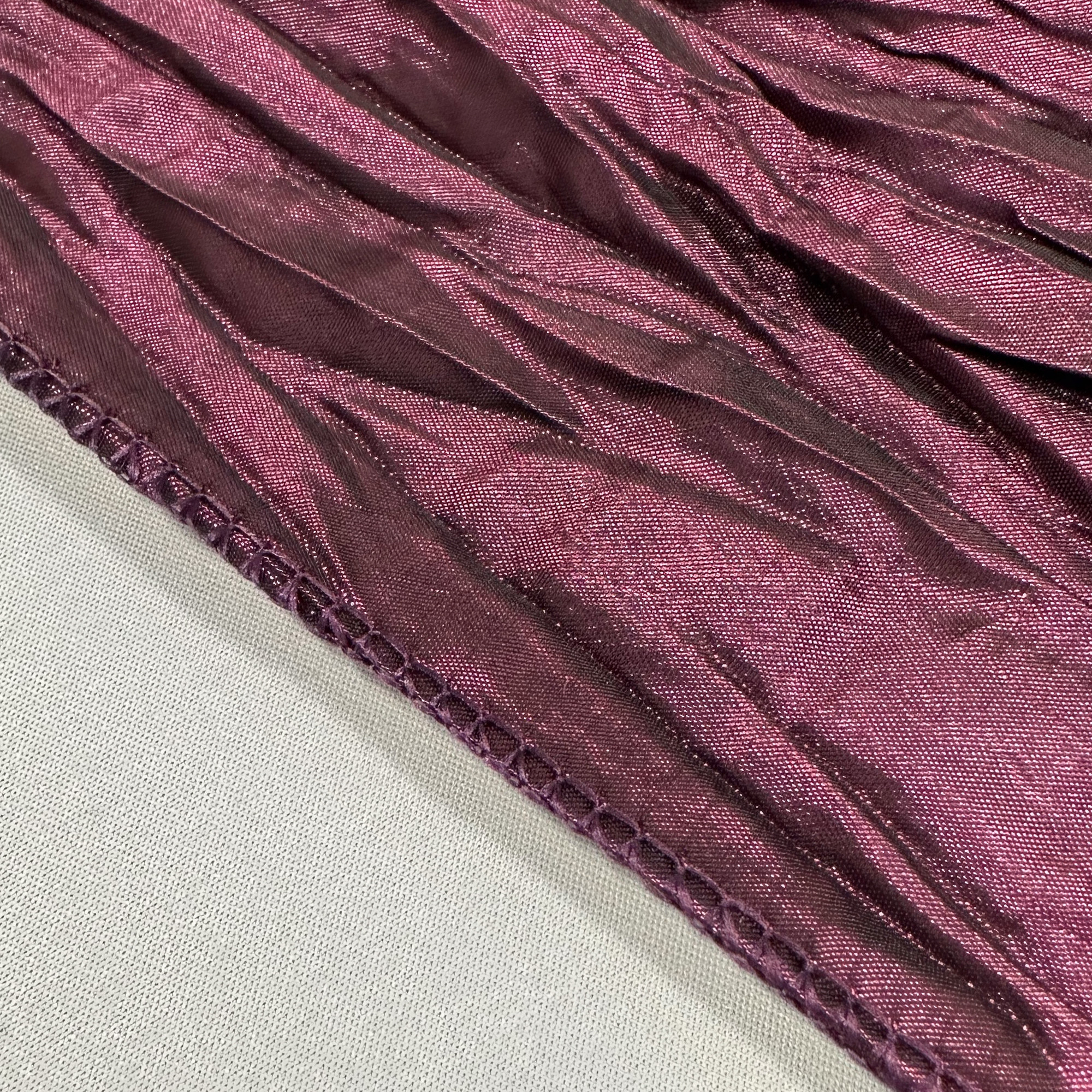 14 x 108 Inch Crinkle Taffeta Table Runner Eggplant Hem