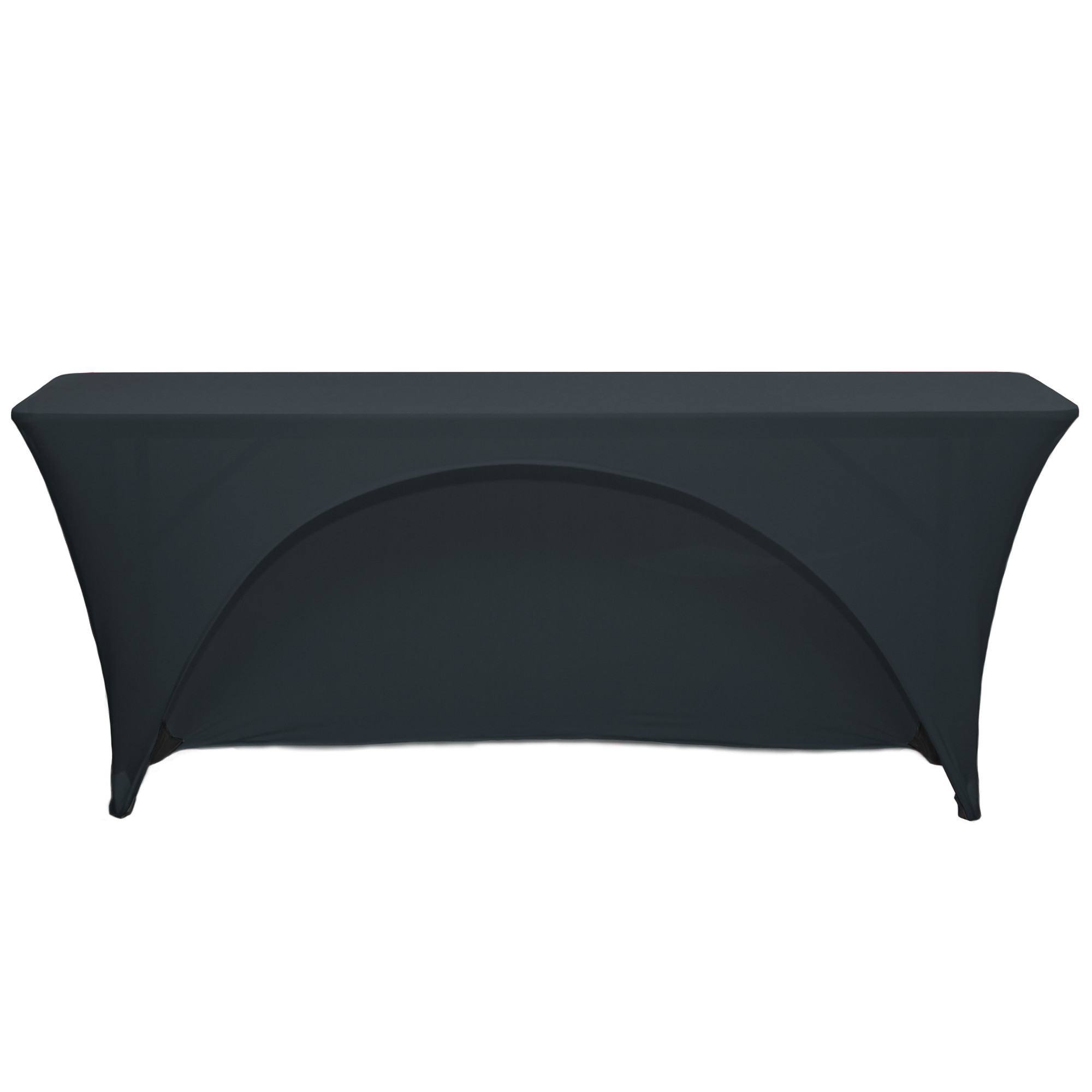 Stretch Spandex 8 Ft Open Back Rectangular Table Covers Black