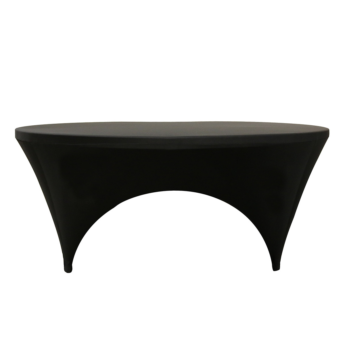 Stretch Spandex 6 ft Round Sides Open Table Covers Black