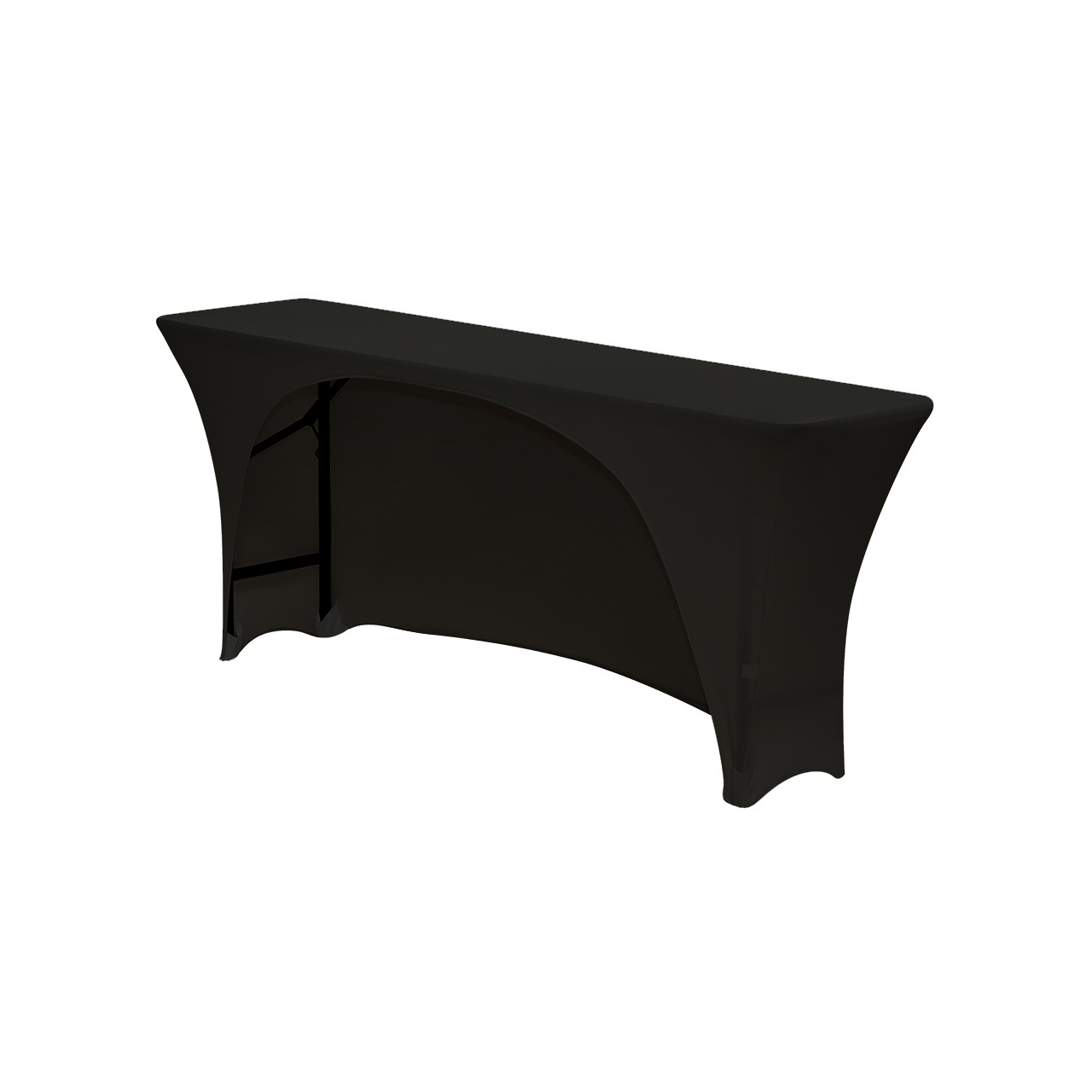 Spandex 6 Ft Open Back Rectangular Table Covers Black