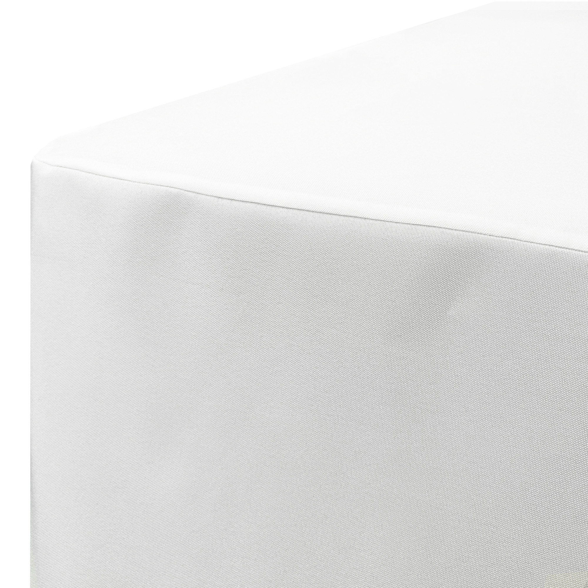 8 ft. Fitted Polyester Tablecloth Rectangular White front corner