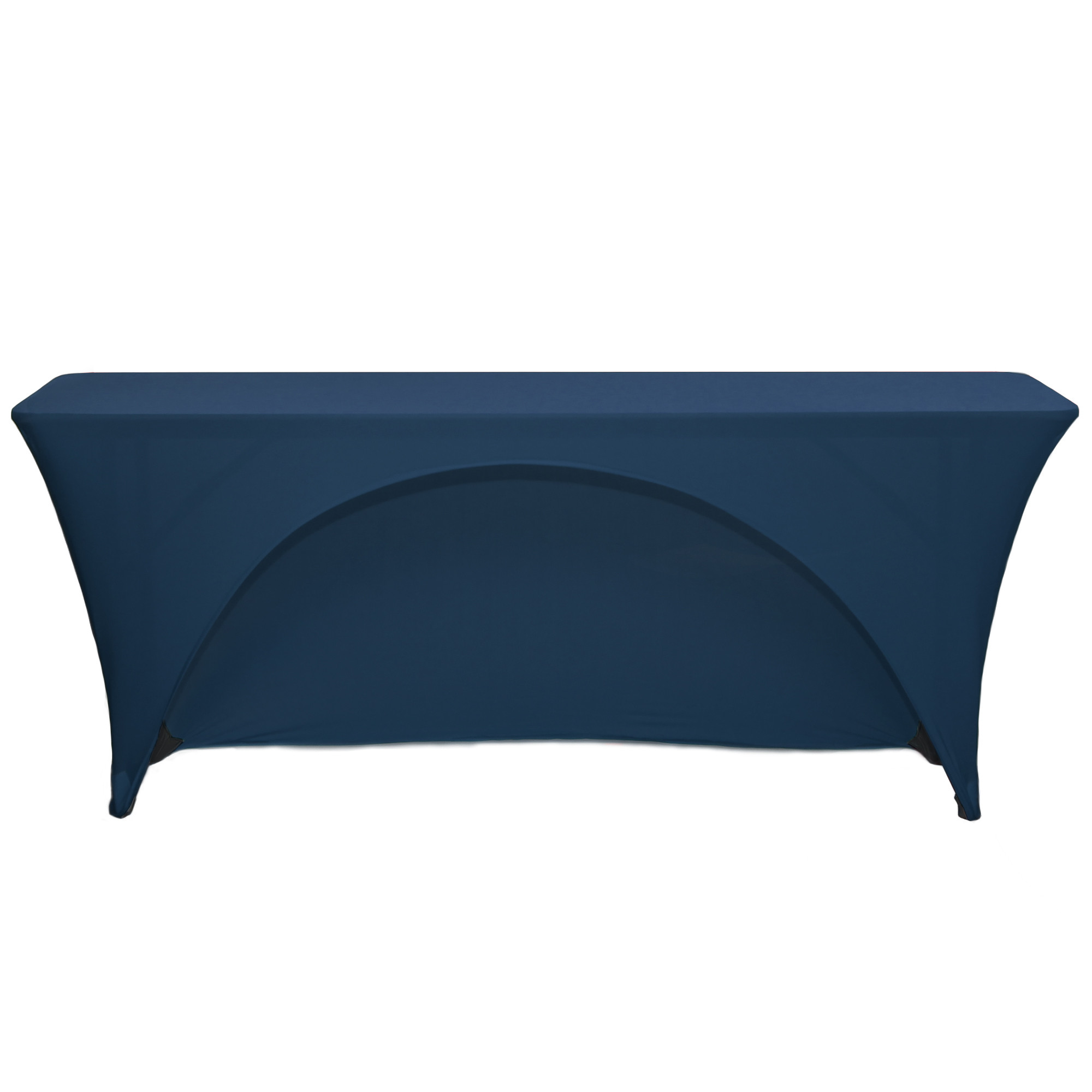 Stretch Spandex 6 Ft Open Back Rectangular Table Covers Navy Blue