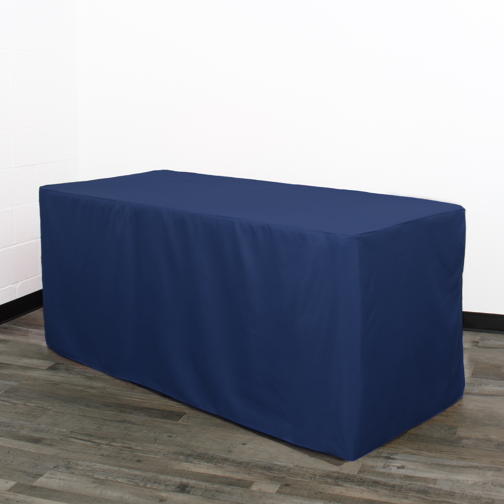 6 ft Fitted Rectangular Polyester Tablecloths Navy Blue