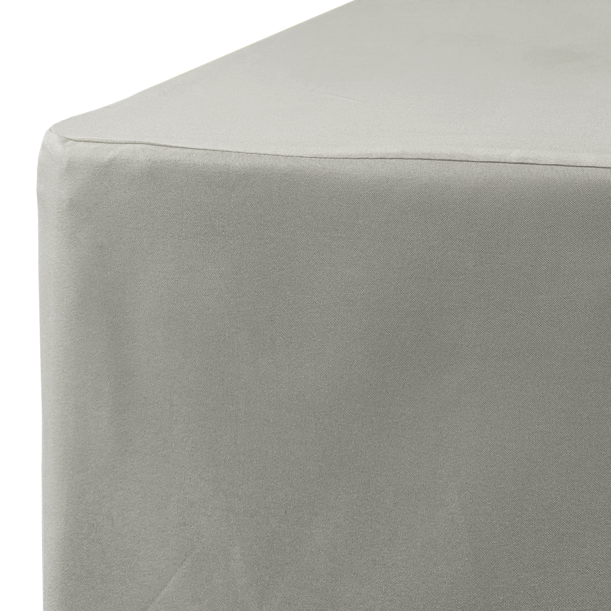 6 ft Fitted Rectangular Polyester Tablecloths Gray corner
