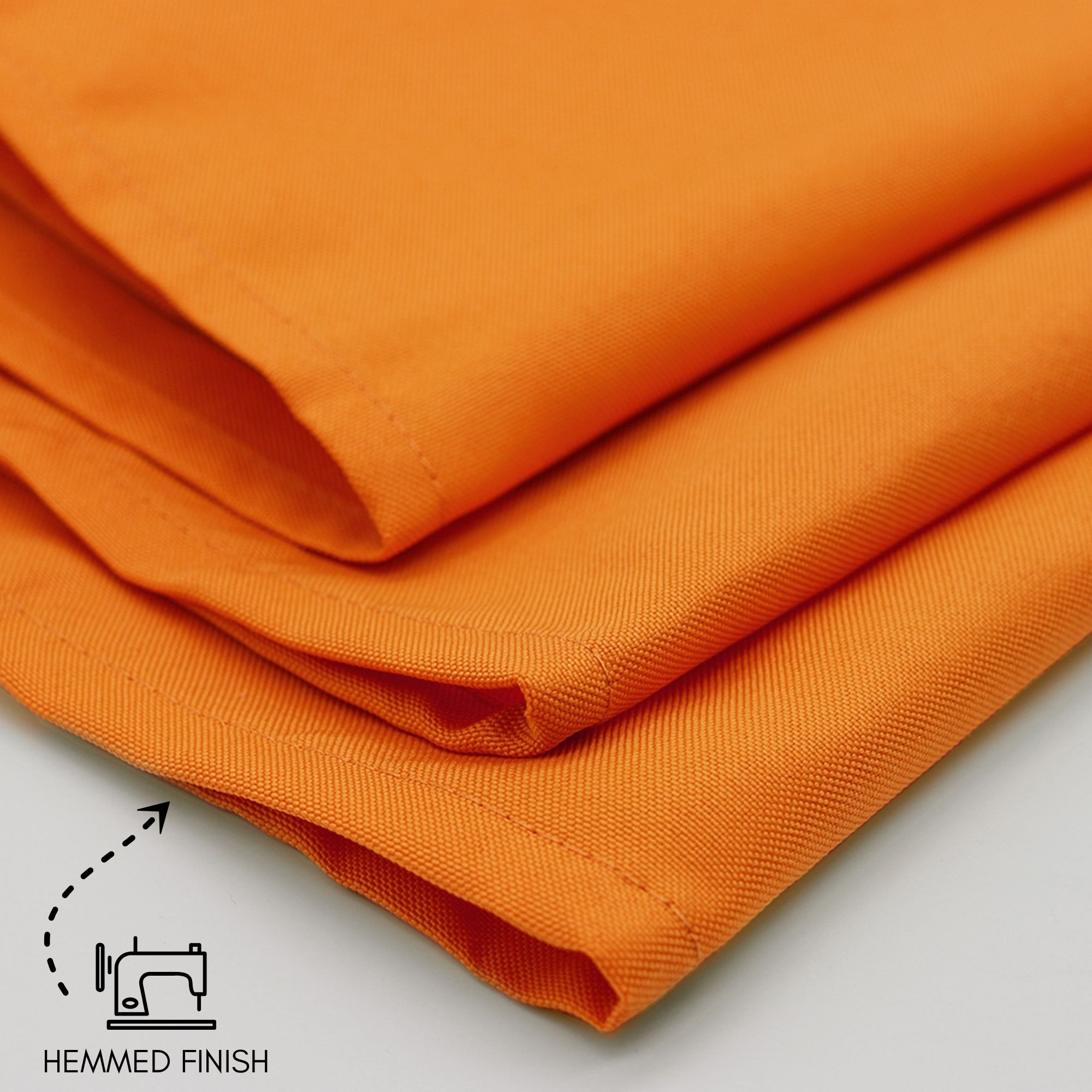 90 x 132 Inch Rectangular Polyester Tablecloth Orange Hem