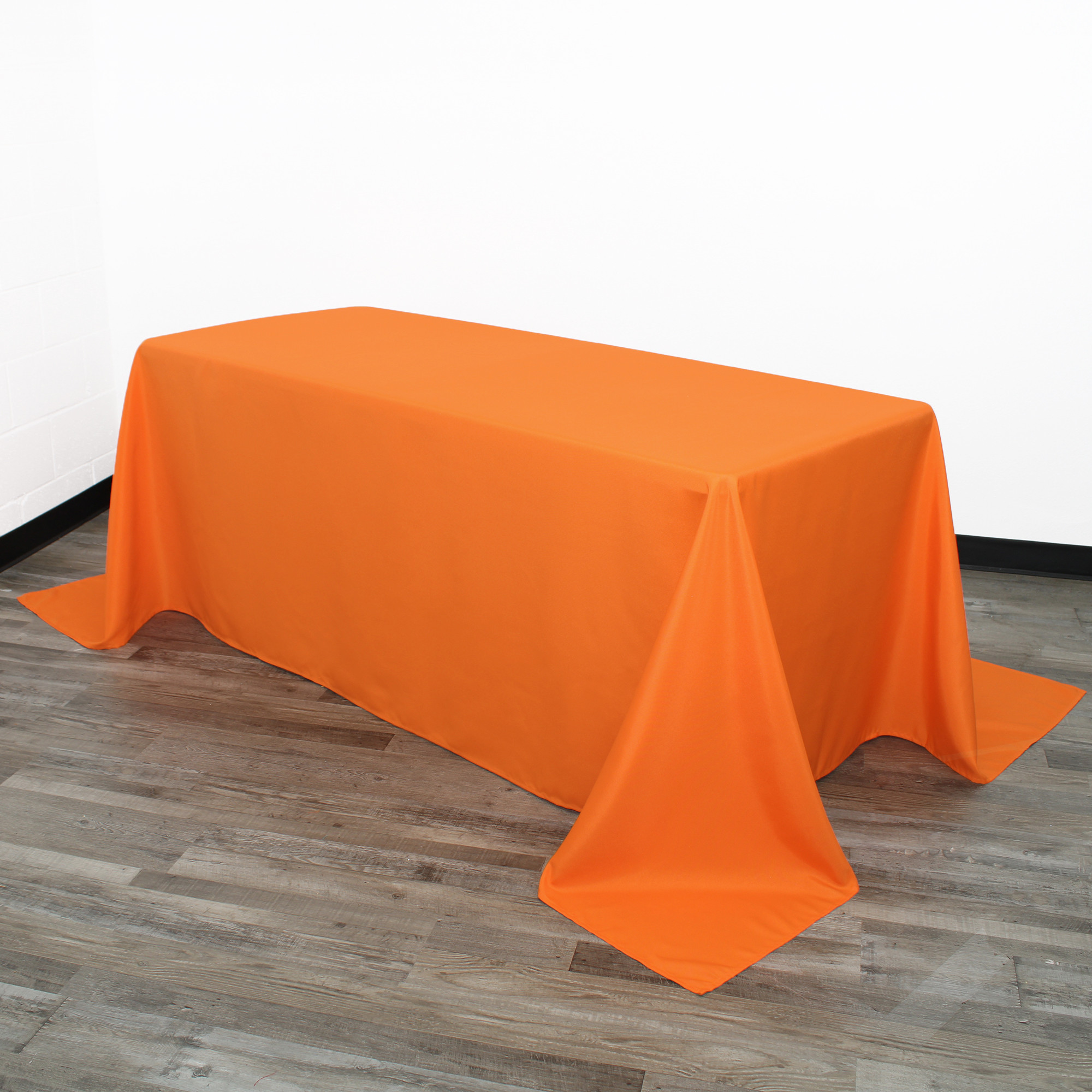 90 x 132 Inch Rectangular Polyester Tablecloth Orange
