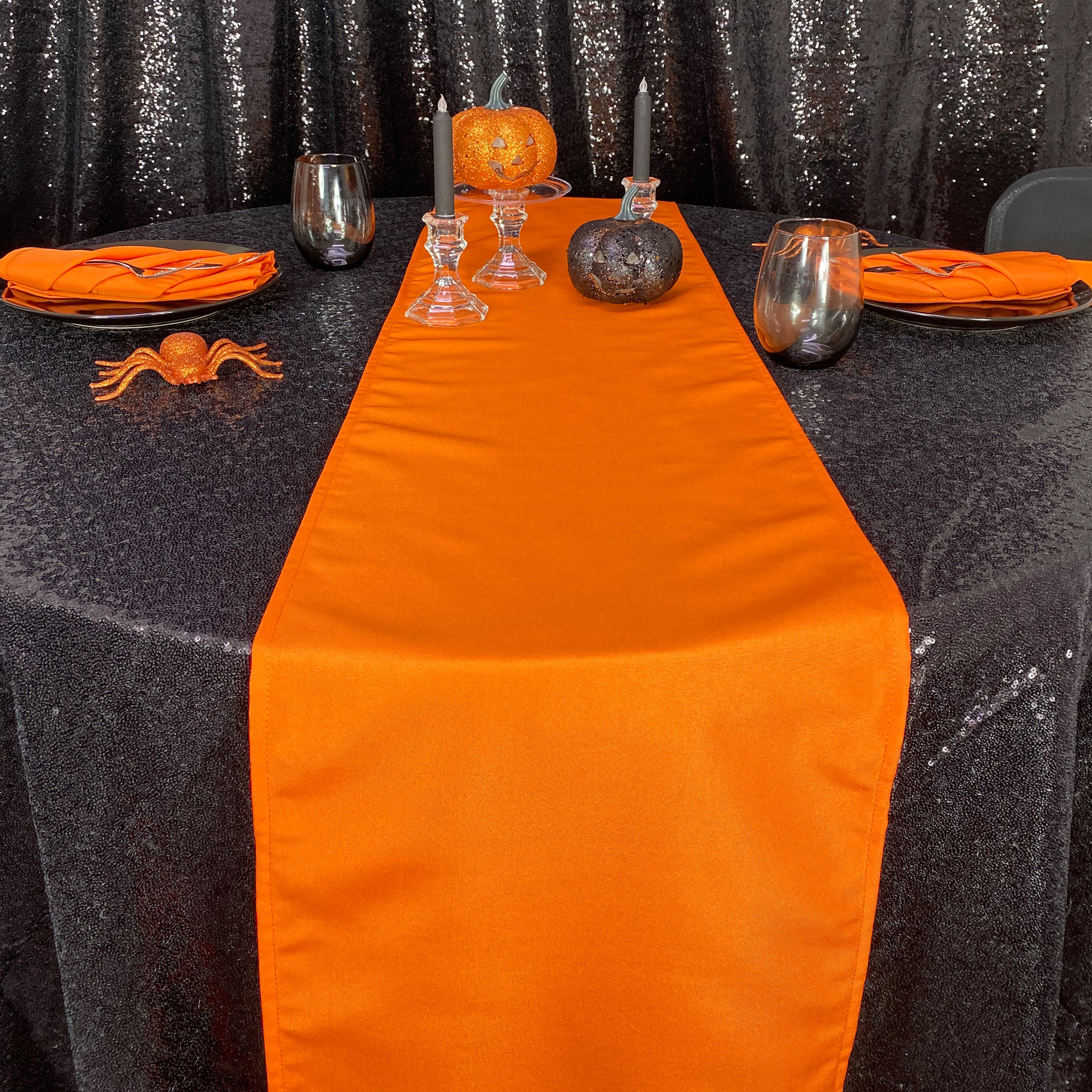 Halloween orange polyester table runners
