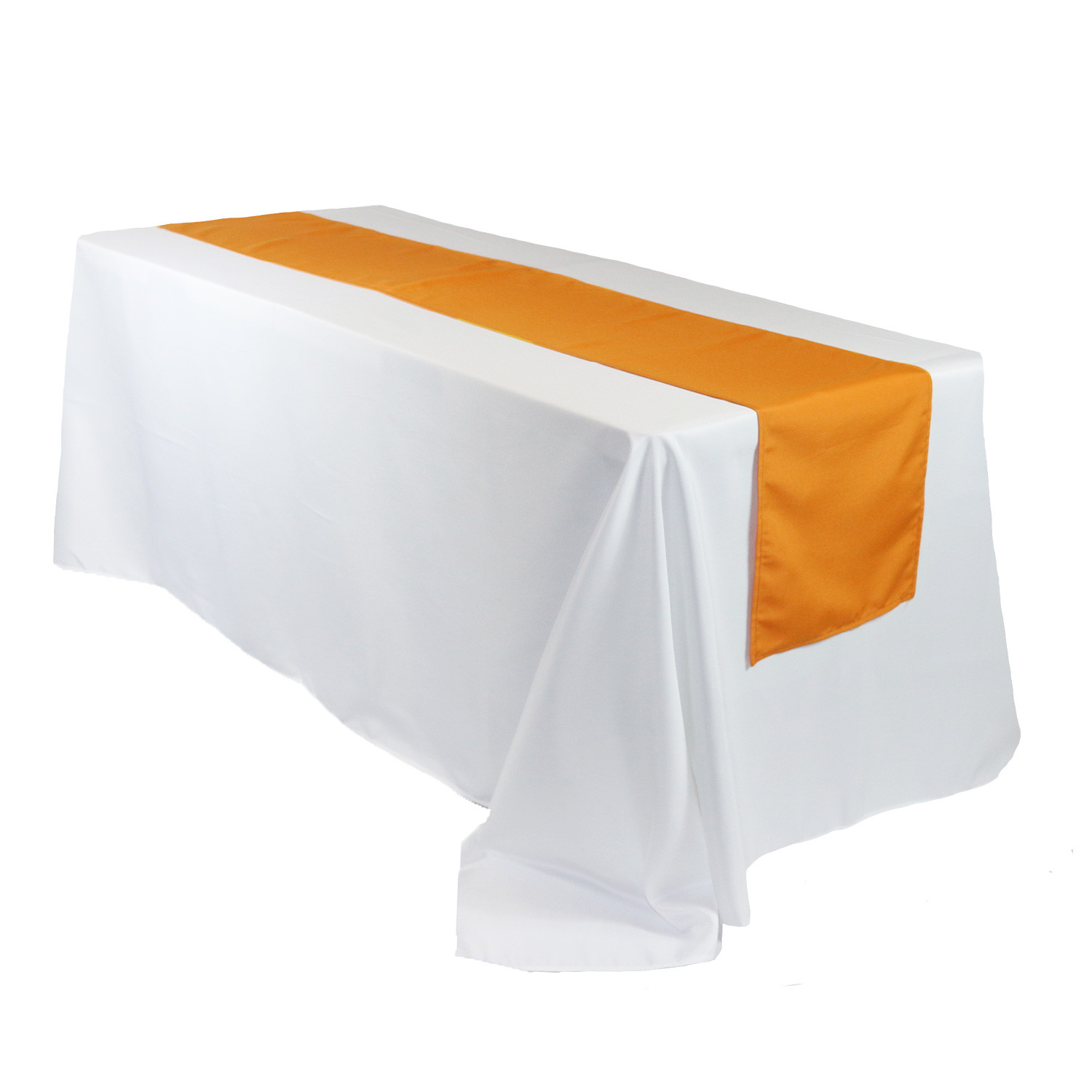 Polyester Table Runner Orange on rectangular table