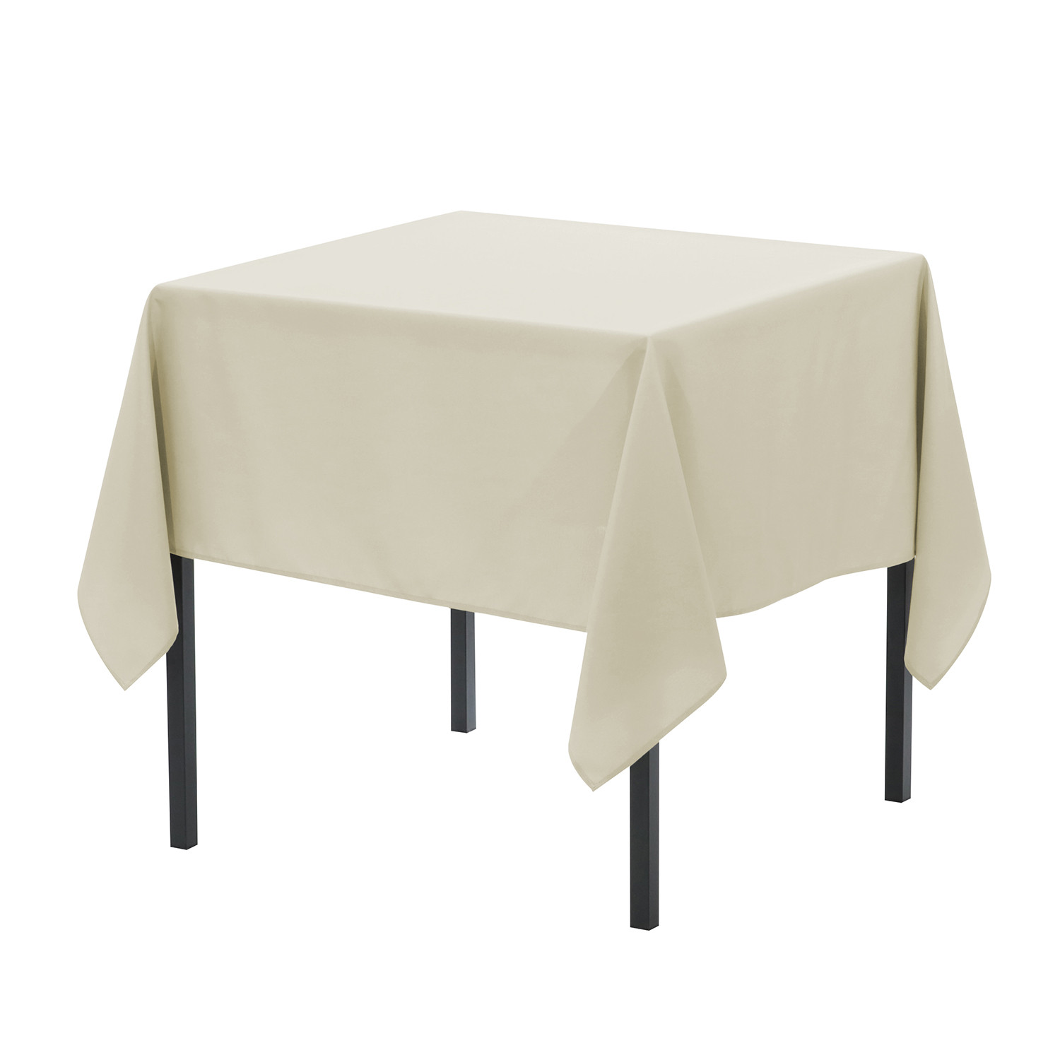 60 x 60 inch Square Polyester Tablecloth Ivory
