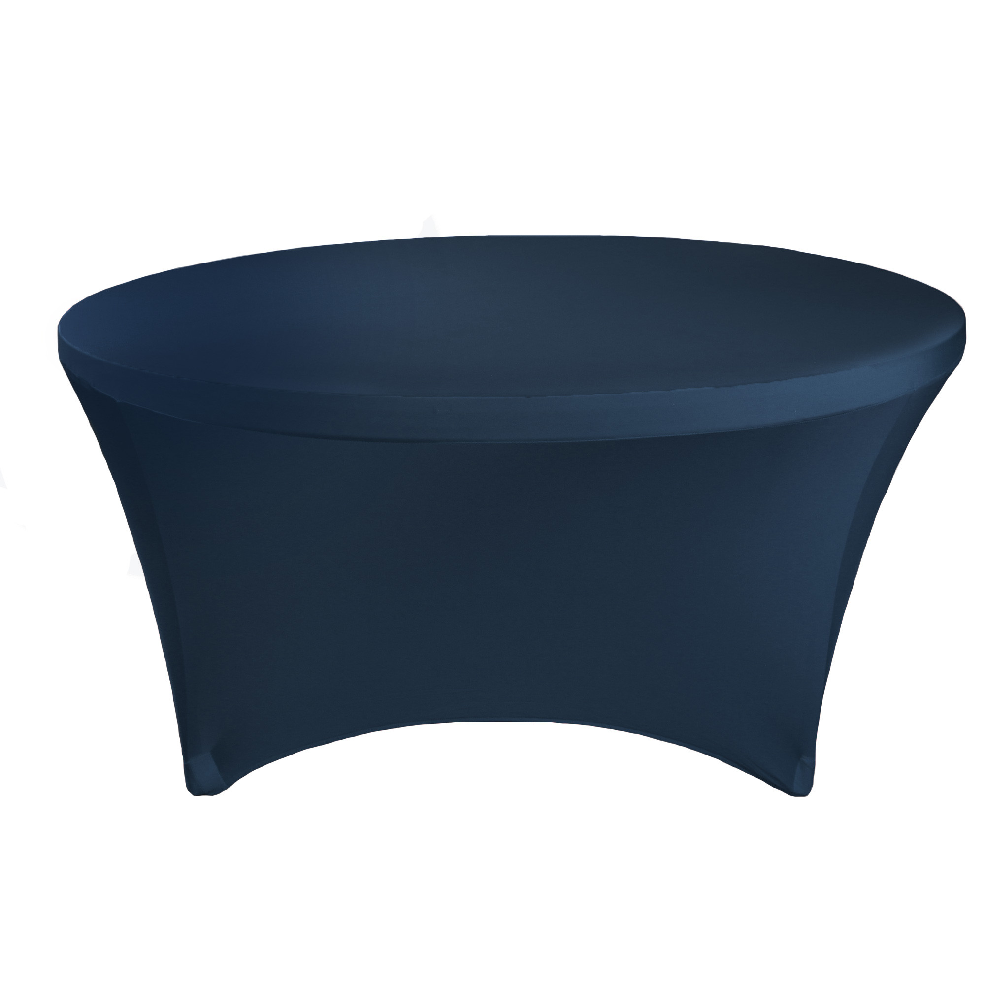 Stretch Spandex 5 ft Round Table Covers Navy Blue Top