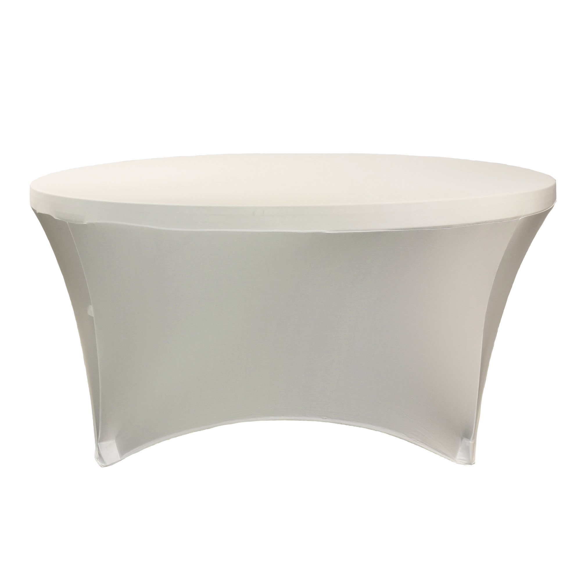 Stretch Spandex 5 ft Round Table Cover Ivory