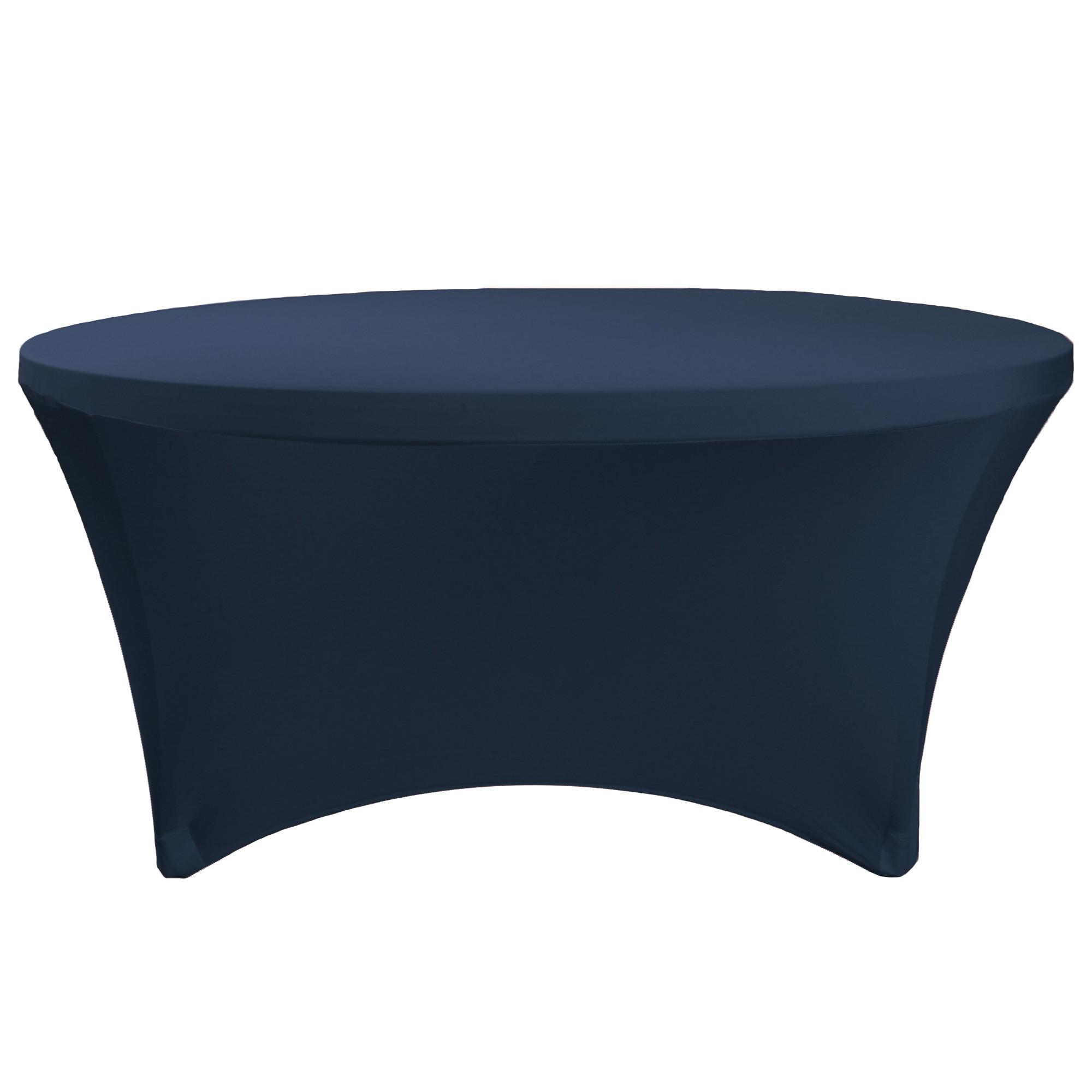 Stretch Spandex 6 ft Round Table Covers Navy Blue