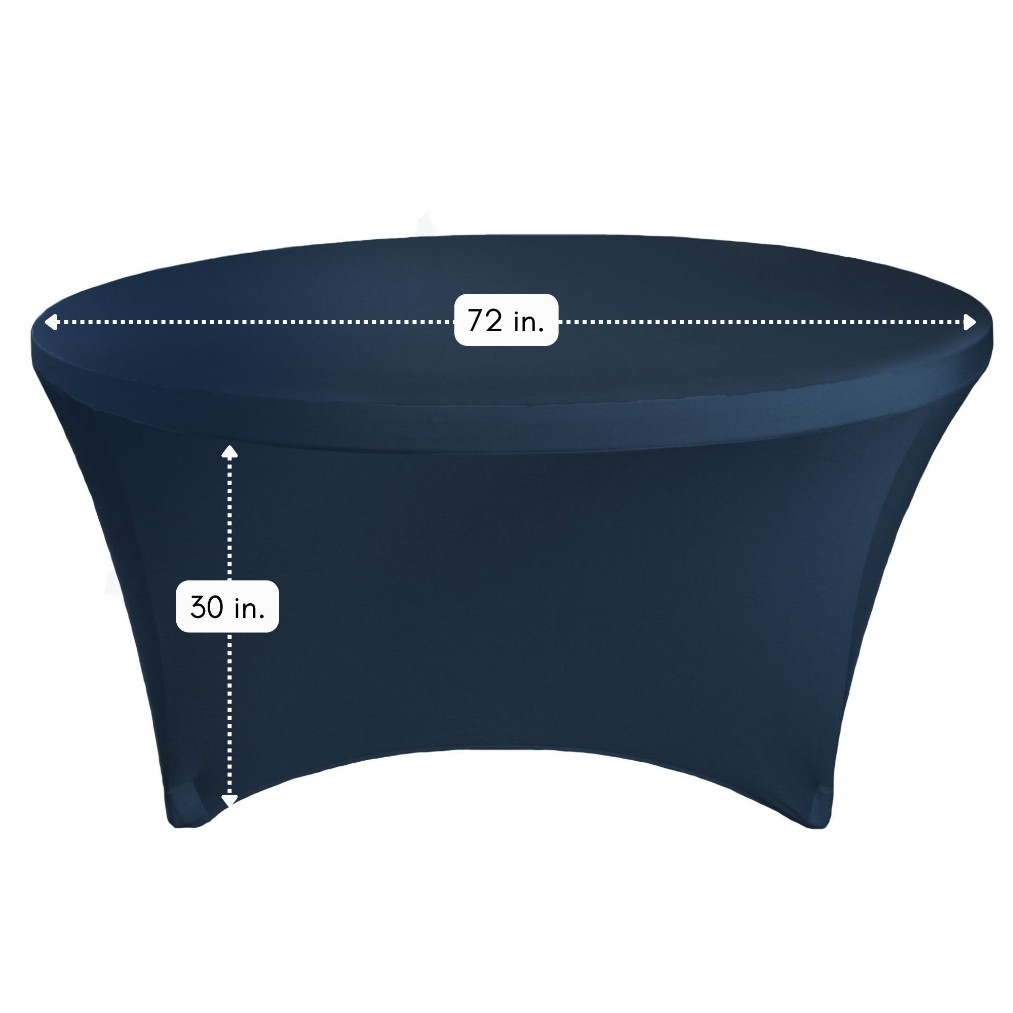 Stretch Spandex 6 ft Round Table Covers Navy Blue Dimensions