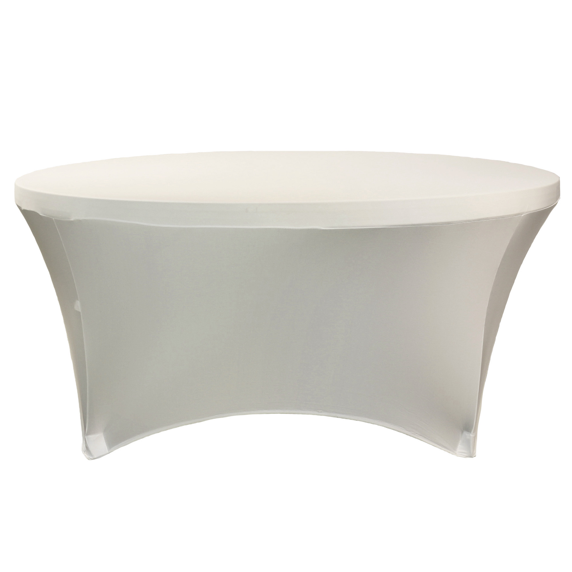 Stretch Spandex 6 ft Round Table Covers Ivory