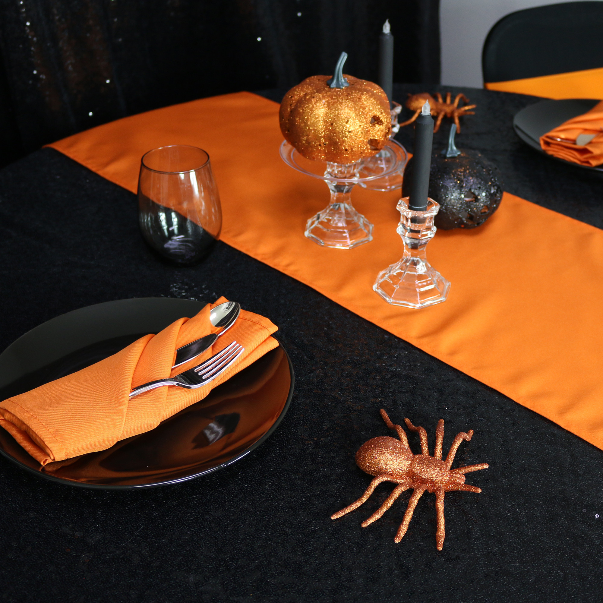 Halloween orange polyester napkins