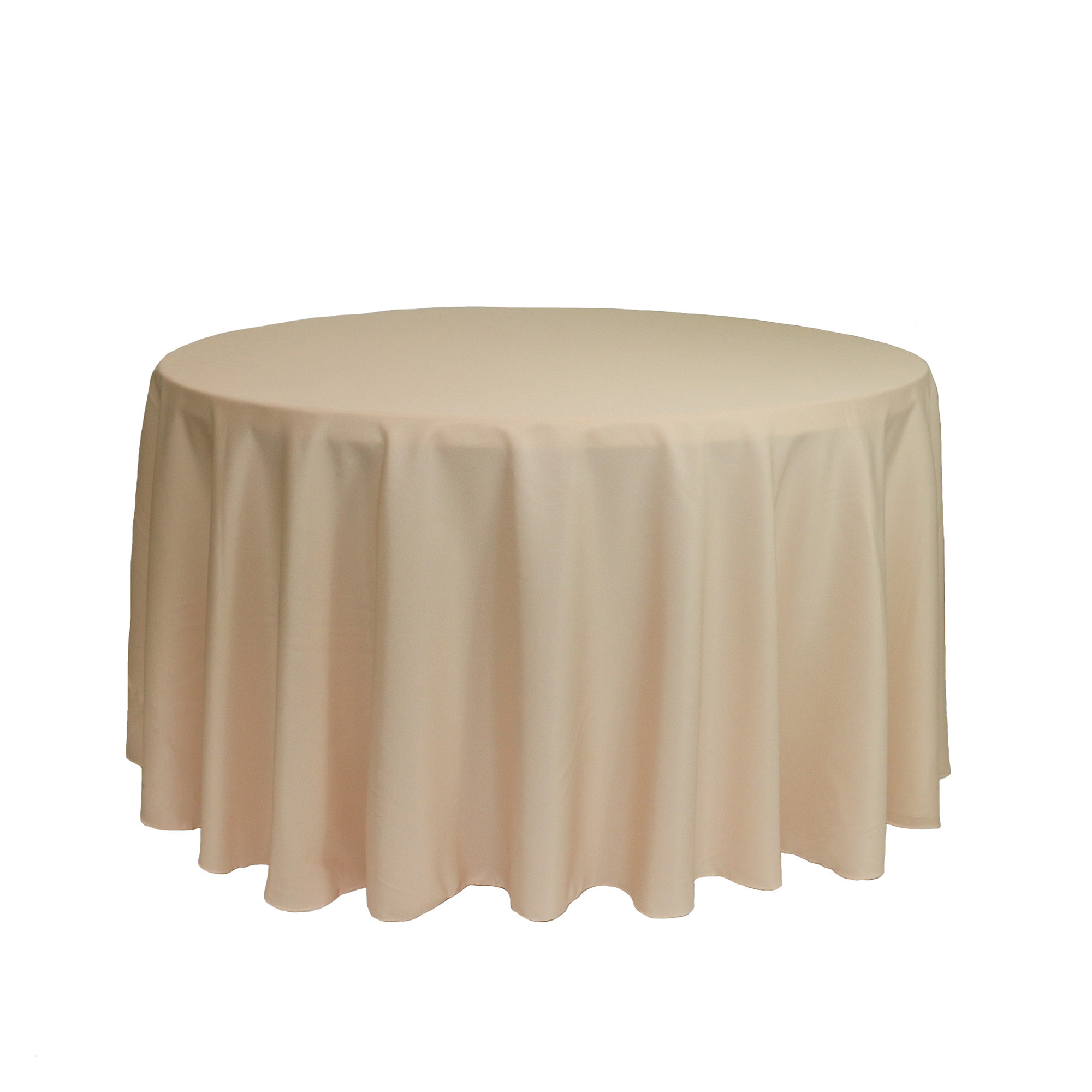 108 Inch Round Polyester Tablecloth Champagne