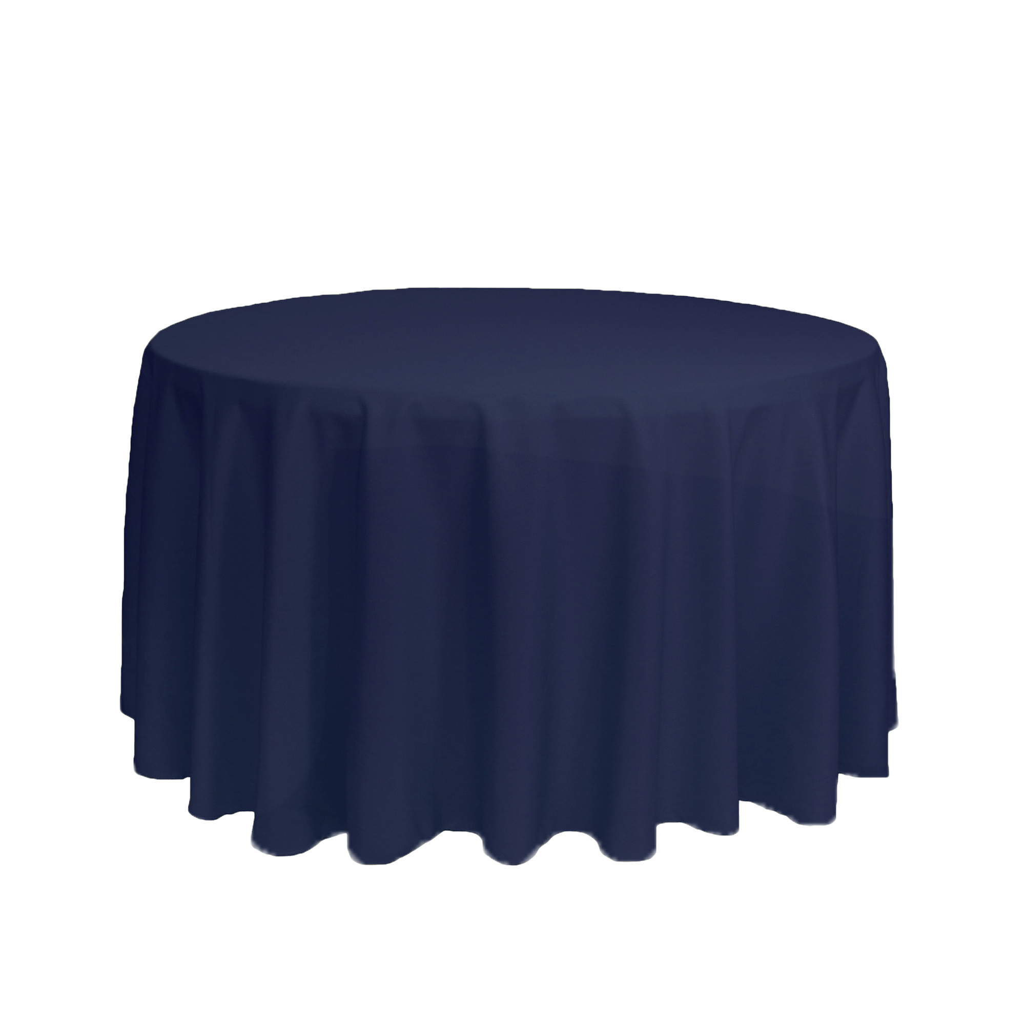 108 inch Round Polyester Tablecloth Navy Blue