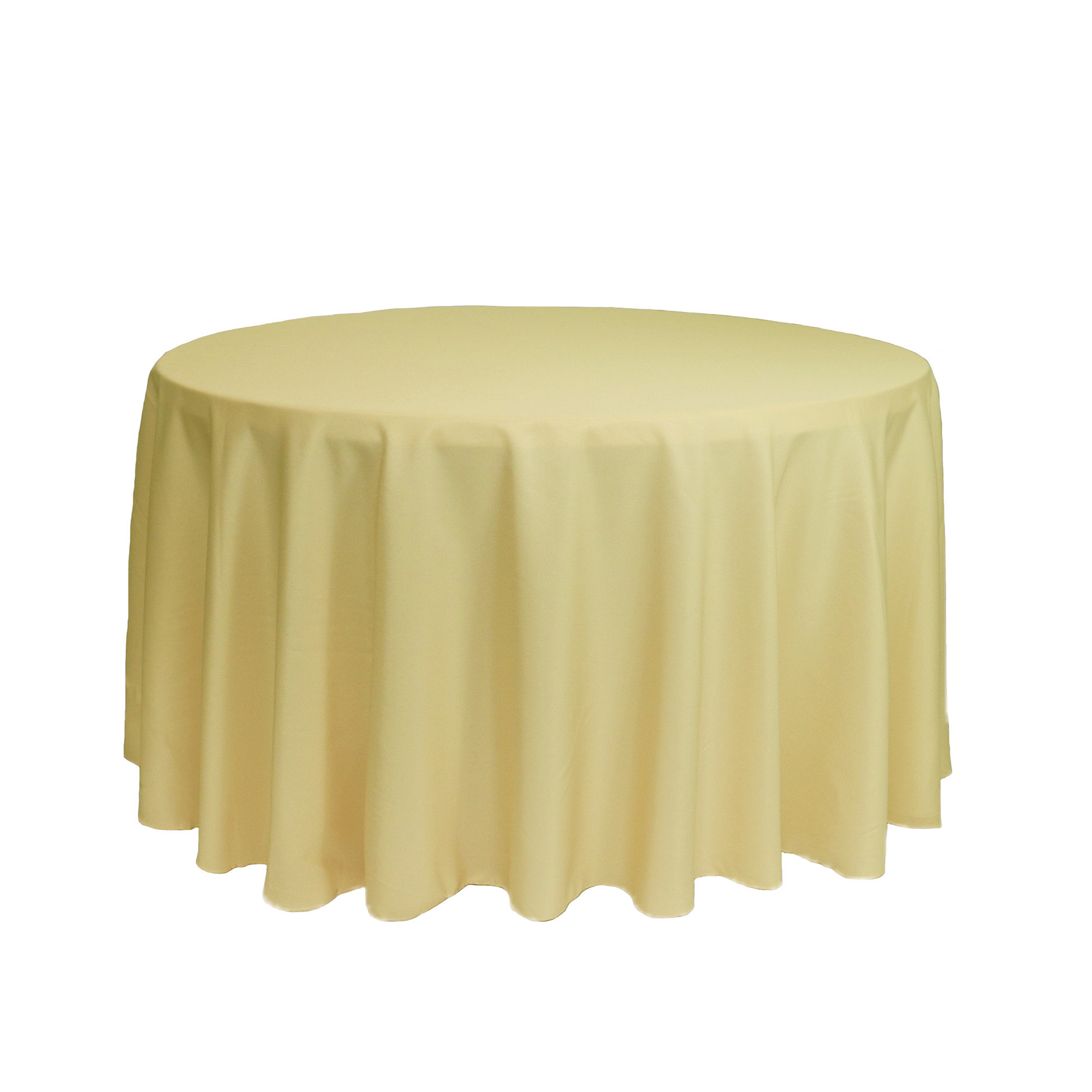 108 inch Round Polyester Tablecloth Pastel Yellow