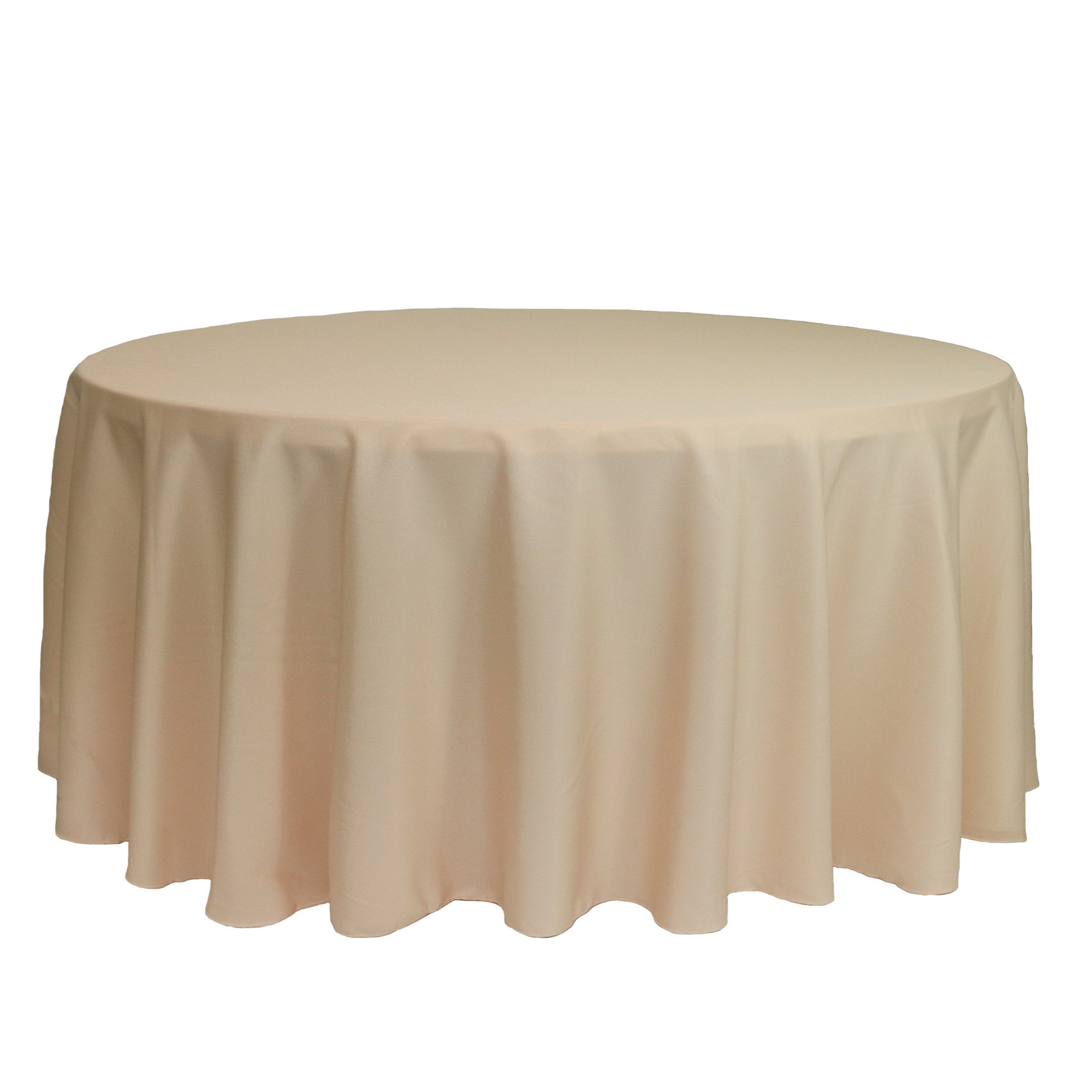 132 inch Round Polyester Tablecloth Champagne