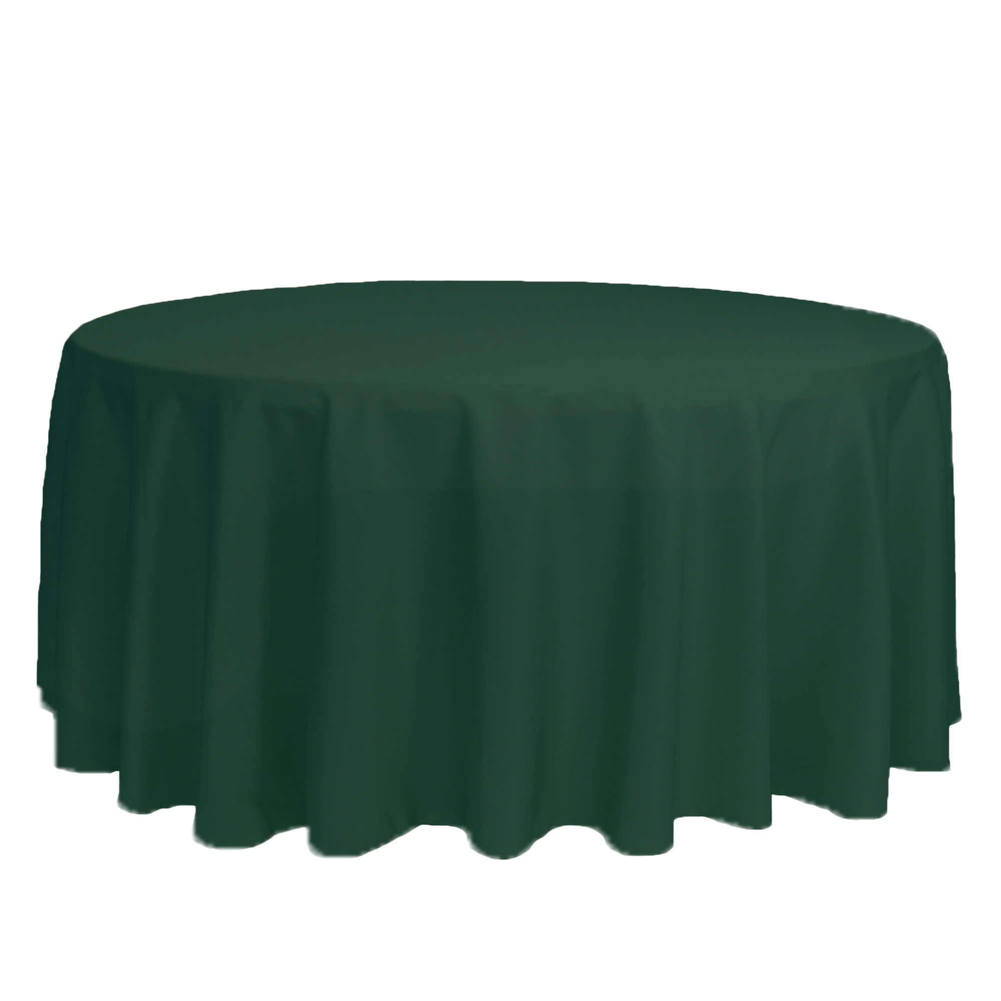 132 inch Round Polyester Tablecloth Hunter Green