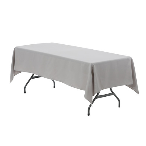 60 x 126 Inch Rectangular Polyester Tablecloth Gray