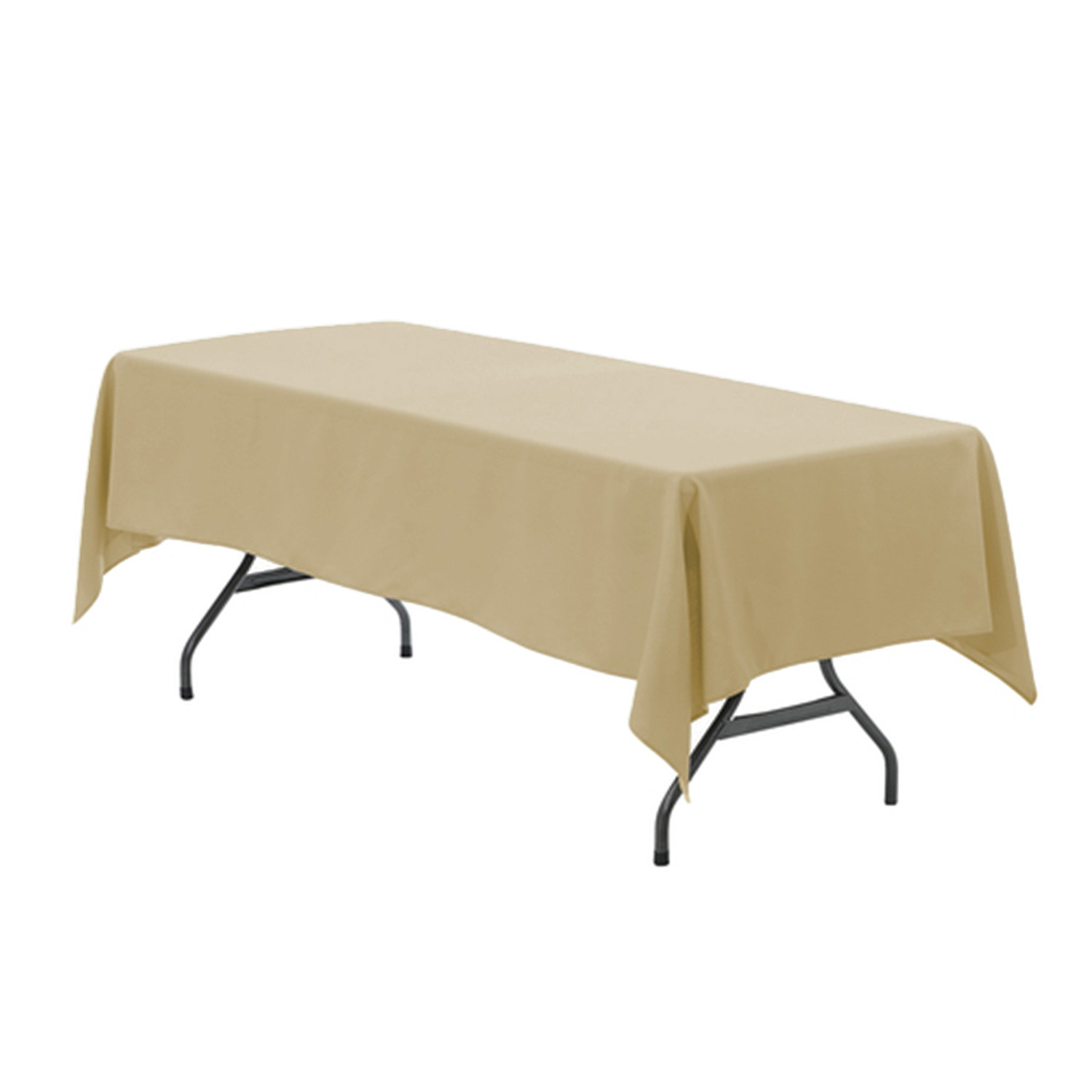 60 x 126 inch Rectangular Polyester Tablecloth Champagne