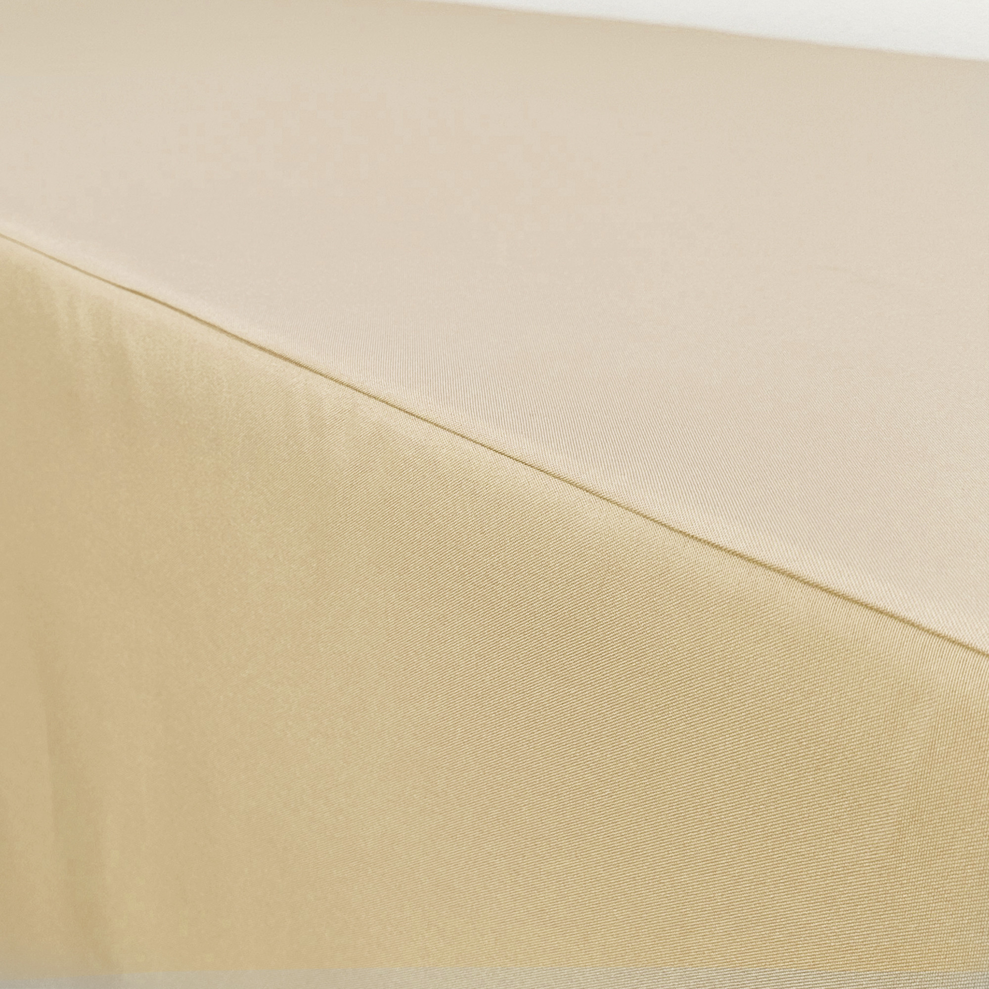 6 ft. Fitted Polyester Tablecloth Rectangular Champagne seam