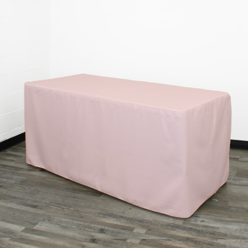 8 ft. Fitted Polyester Tablecloth Rectangular Blush