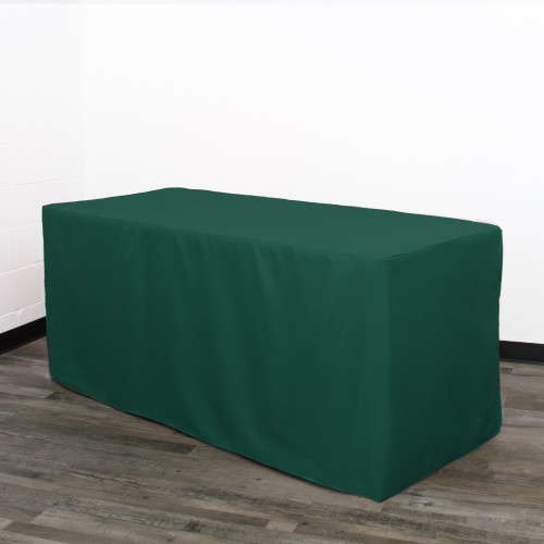 8 ft. Fitted Polyester Tablecloth Rectangular Hunter Green