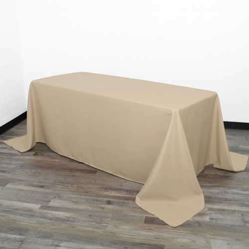 90 x 132 inch Rectangular Polyester Tablecloth Champagne