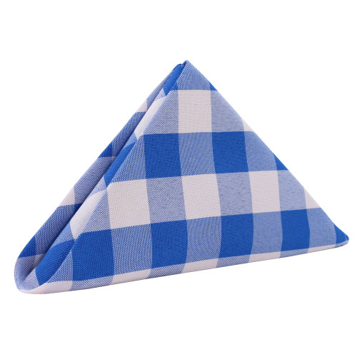 90 x 90 Inch Square Polyester Tablecloth Gingham Checkered Royal