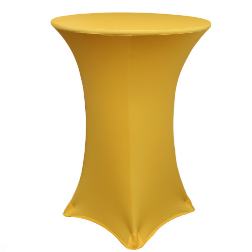 36 inch Highboy Cocktail Round Stretch Spandex Table Cover Gold