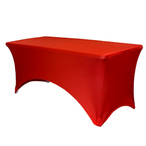 Stretch Spandex 4 ft Rectangular Table Cover Red
 Stretch Spandex 4 ft Rectangular Table Cover Red