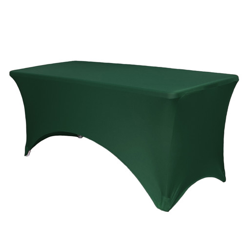 Stretch Spandex 6 Ft Rectangular Table Cover Hunter Green Stretch Spandex 6 Ft Rectangular Table Cover Hunter Green