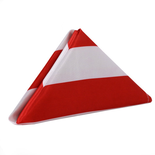 20 inch Satin Cloth Napkins Red/White Striped 20 inch Satin Cloth Napkins Red/White Striped