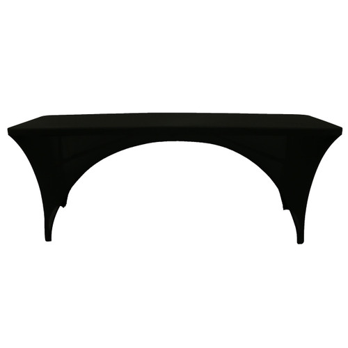 Stretch Spandex 8 Ft Sides Open Back Rectangular Table Cover Black Stretch Spandex 8 Ft Sides Open Back Rectangular Table Cover Black