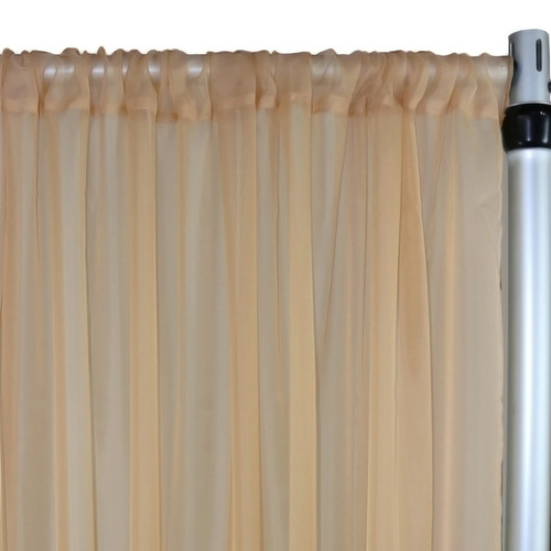 Voile Sheer Drape/Backdrop 14 ft x 116 Inches Champagne Voile Sheer Drape/Backdrop 14 ft x 116 Inches Champagne