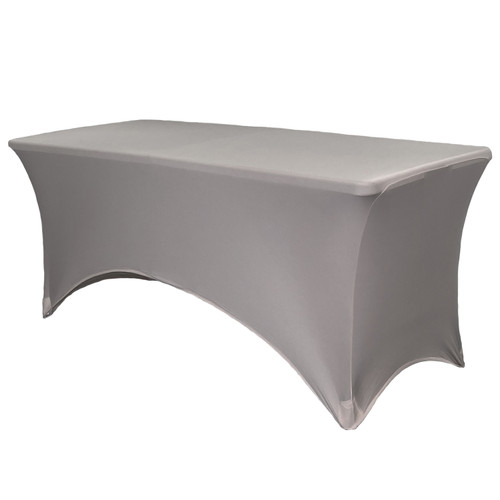 Stretch Spandex 8 ft Rectangular Table Cover Gray Stretch Spandex 8 ft Rectangular Table Cover Gray