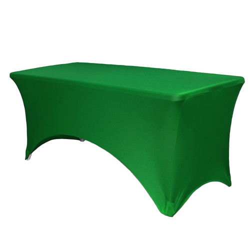 Stretch Spandex 8 ft Rectangular Table Cover Emerald Green Stretch Spandex 8 ft Rectangular Table Cover Emerald Green