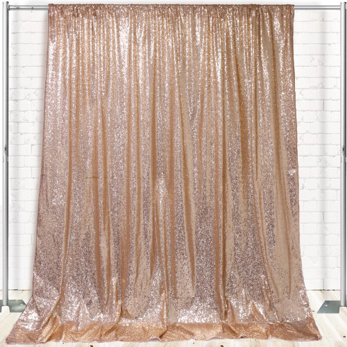 Glitz Sequin on Taffeta Drape/Backdrop 8 ft x 104 Inches Champagne Glitz Sequin on Taffeta Drape/Backdrop 8 ft x 104 Inches Champagne