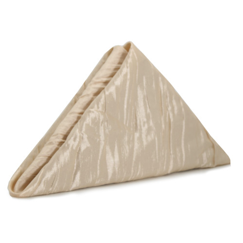 10 Pack 20 Inch Crinkle Taffeta Cloth Napkins Champagne