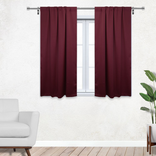 42 X 45 Inch Blackout Polyester Curtains with Rod Pocket Burgundy - 2 Panels 42 X 45 Inch Blackout Polyester Curtains with Rod Pocket Burgundy - 2 Panels