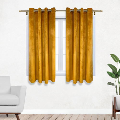 52 X 63 Inch Velvet Curtains with Grommets Gold - 2 Panels 52 X 63 Inch Velvet Curtains with Grommets Gold - 2 Panels