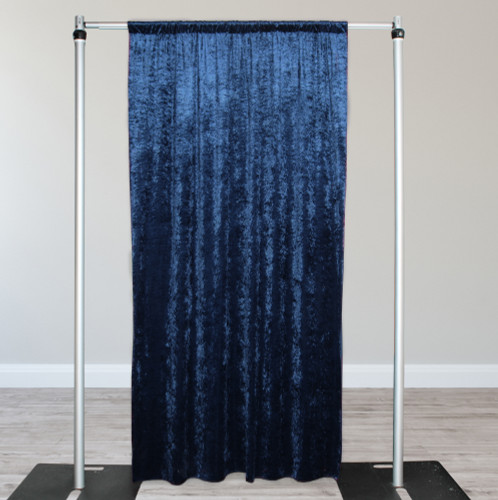 Velvet 12 ft x 60 Inch Drape with 4 Inch Pocket Navy Blue